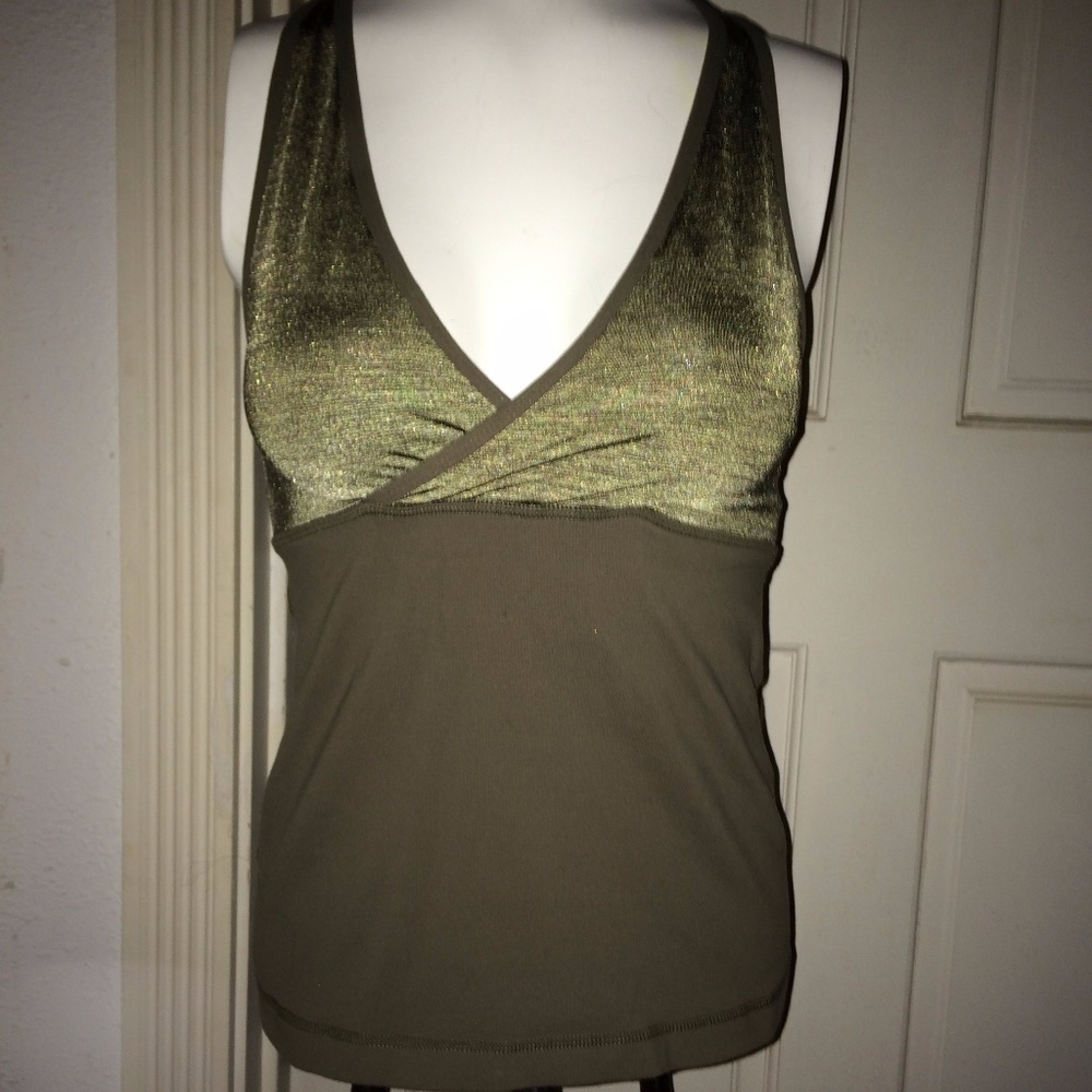 Khaki Racerback Workout Bra Tank